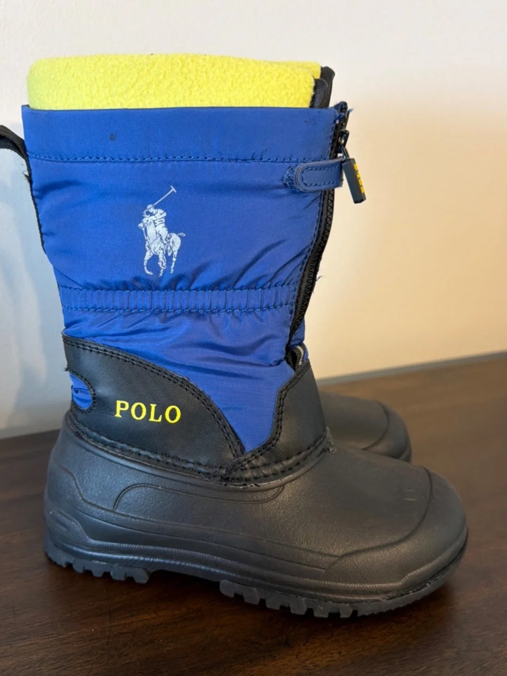Polo Ralph Lauren Blue Black Snow Boots Insulated Size 12 EUC
